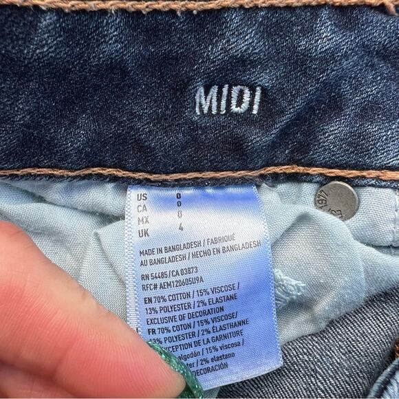 American Eagle Super Stretch Midi Jean Shorts Size 0 - Picture 3 of 6